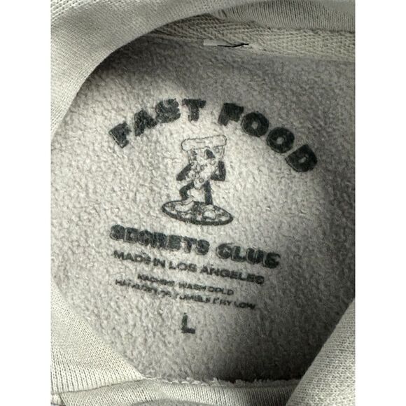 RARE FFSC Fast Food Secrets Club Gray Pullover Hoodie Sweatshirt Size L - Picture 3 of 9